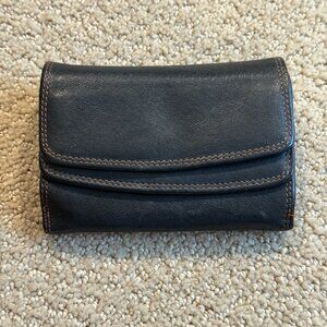 Lloyd Baker Women's Leather Wallet Multi Fold Black 2 Flaps and Zip Coin Pocket